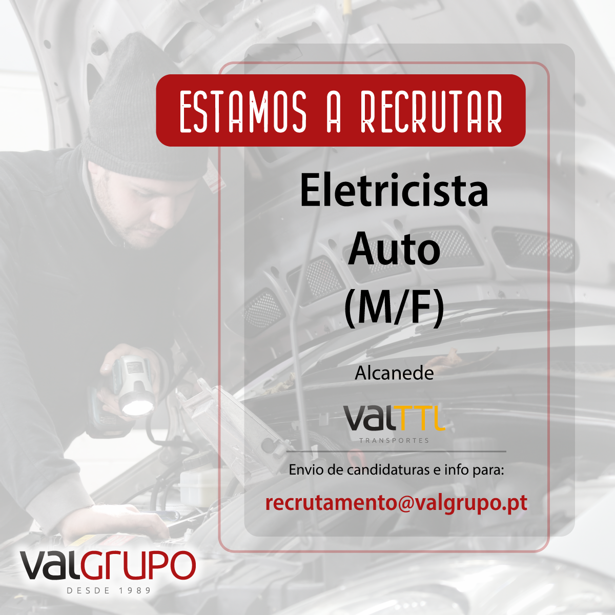 Eletricista Auto (M/F) Alcanede ValGrupo transformação e criação